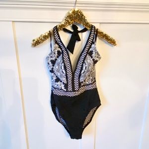 Red Carter Halter Bathing Suit